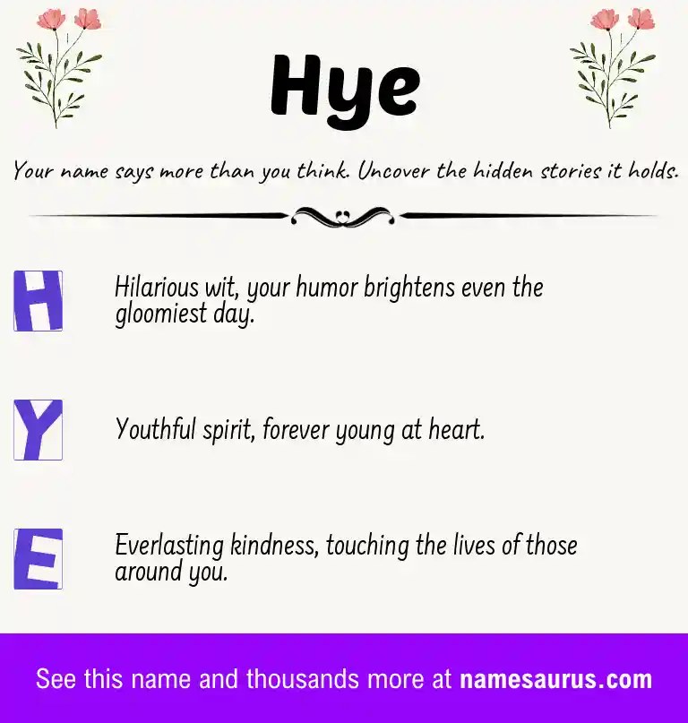 Acrostic poem about Hye.