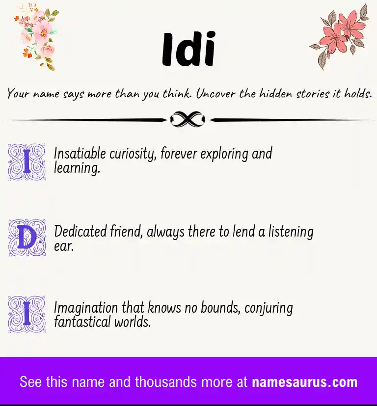 Acrostic poem about Idi.