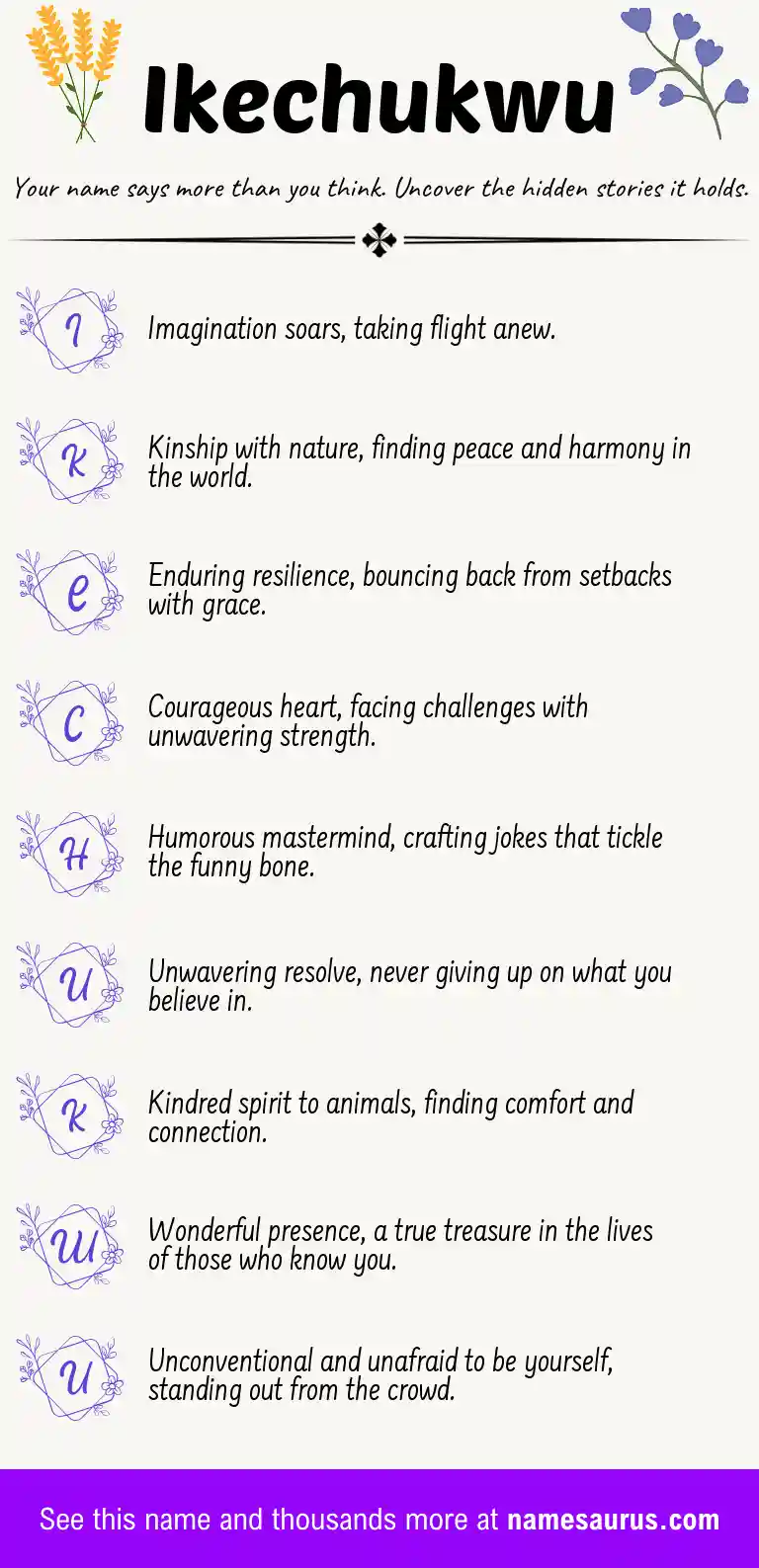 Acrostic poem about Ikechukwu.
