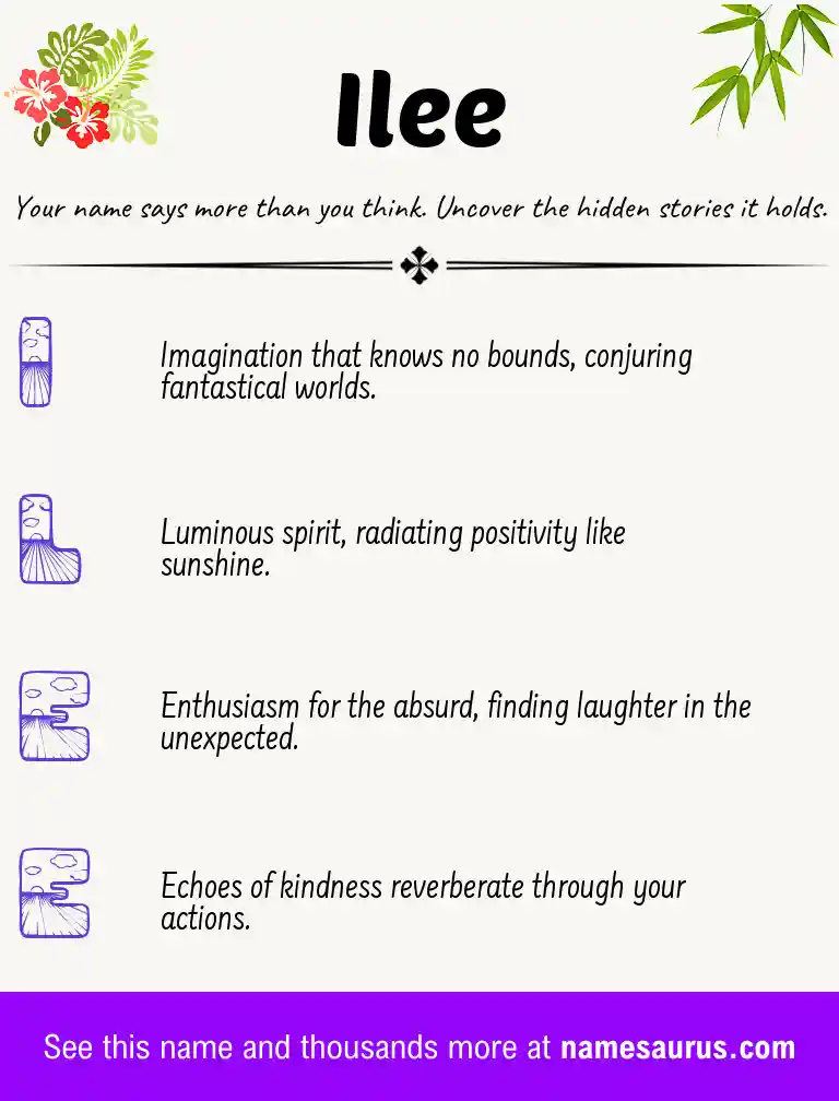 Acrostic poem about Ilee.