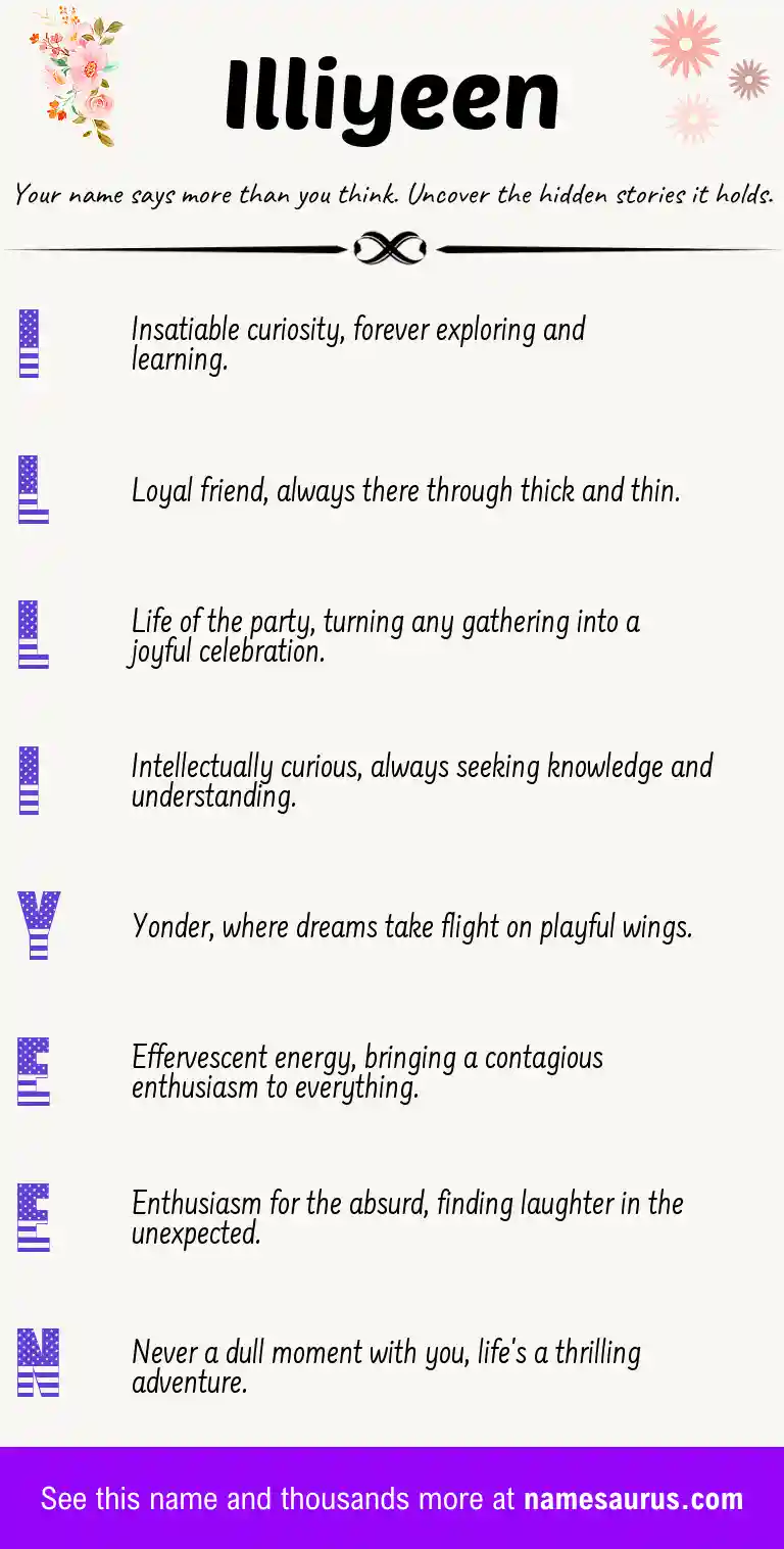 Acrostic poem about Illiyeen.
