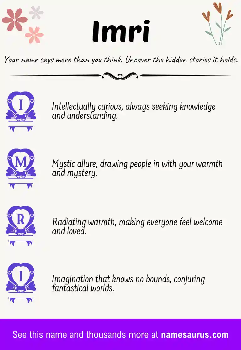 Acrostic poem about Imri.