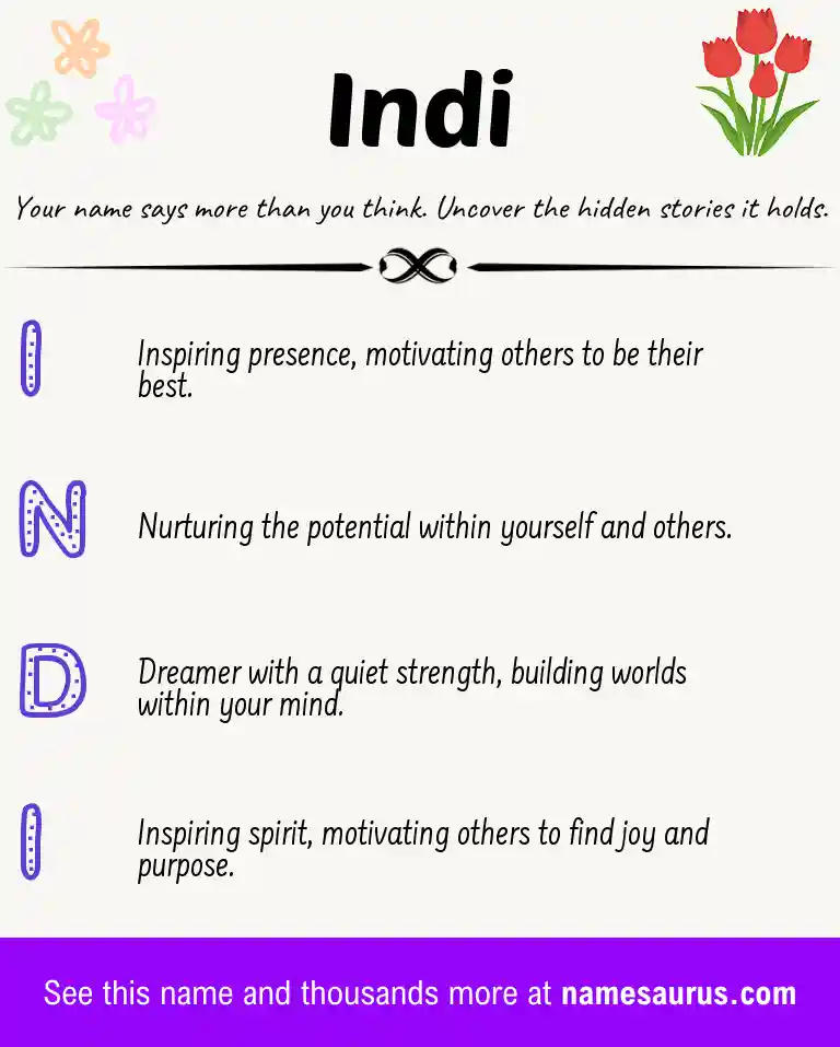 Acrostic poem about Indi.