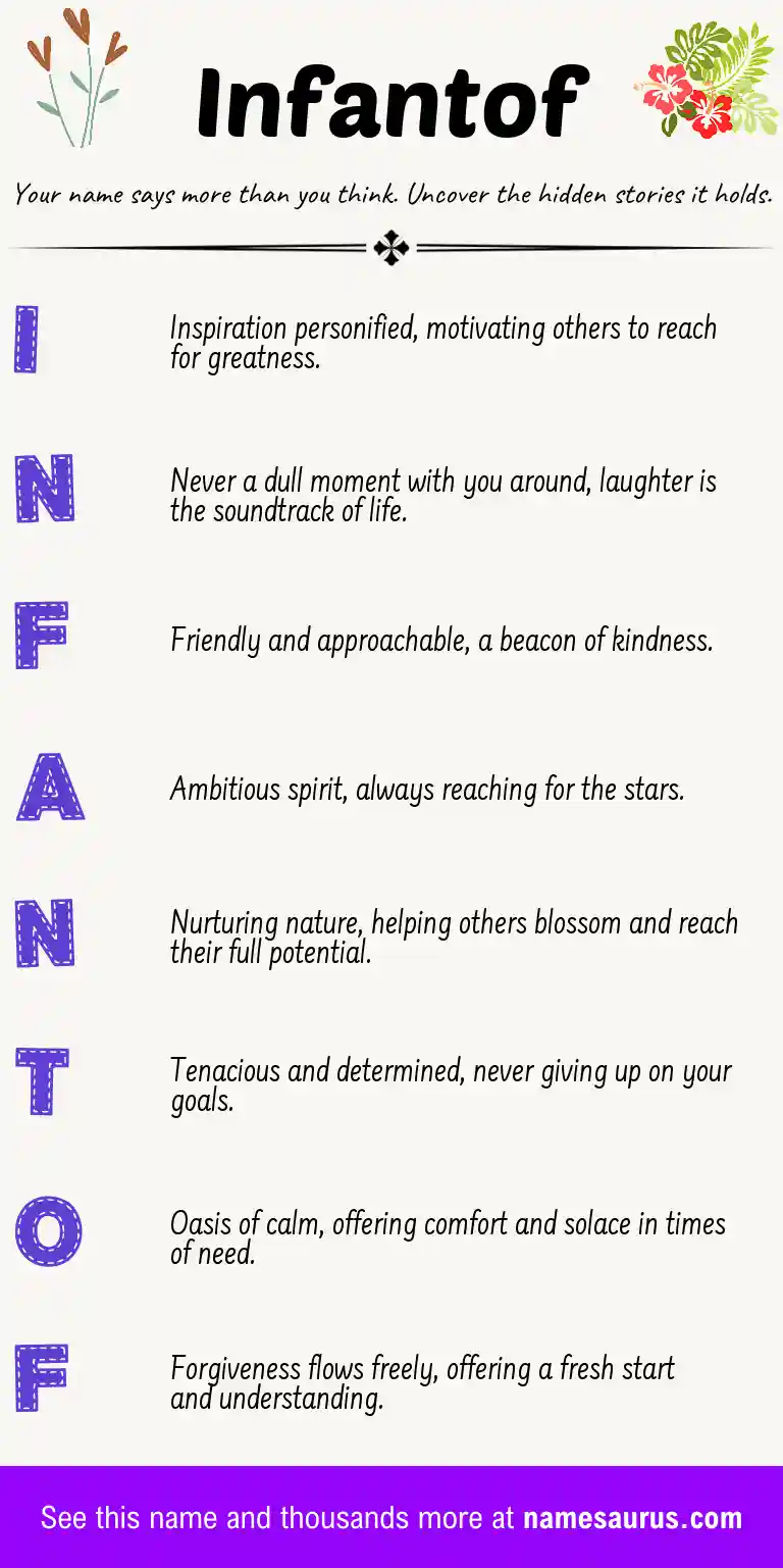 Acrostic poem about Infantof.