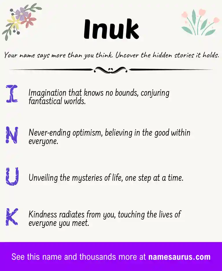 Acrostic poem about Inuk.
