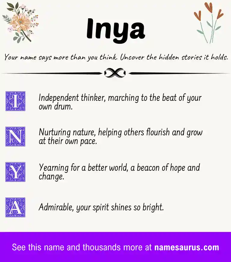 Acrostic poem about Inya.