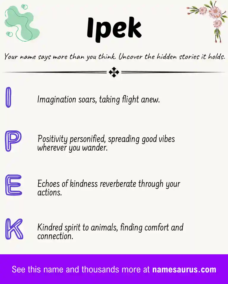 Acrostic poem about Ipek.