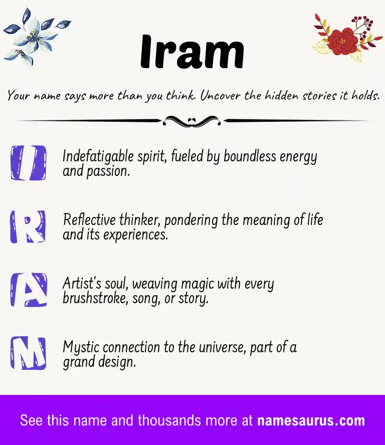 Acrostic poem about Iram.