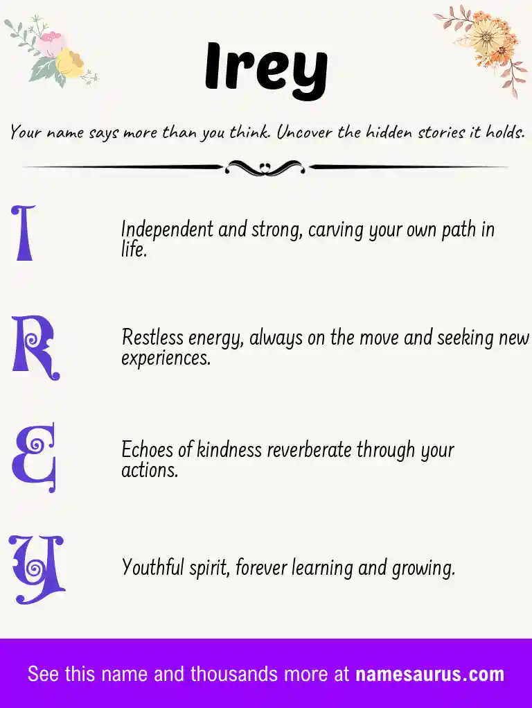 Acrostic poem about Irey.
