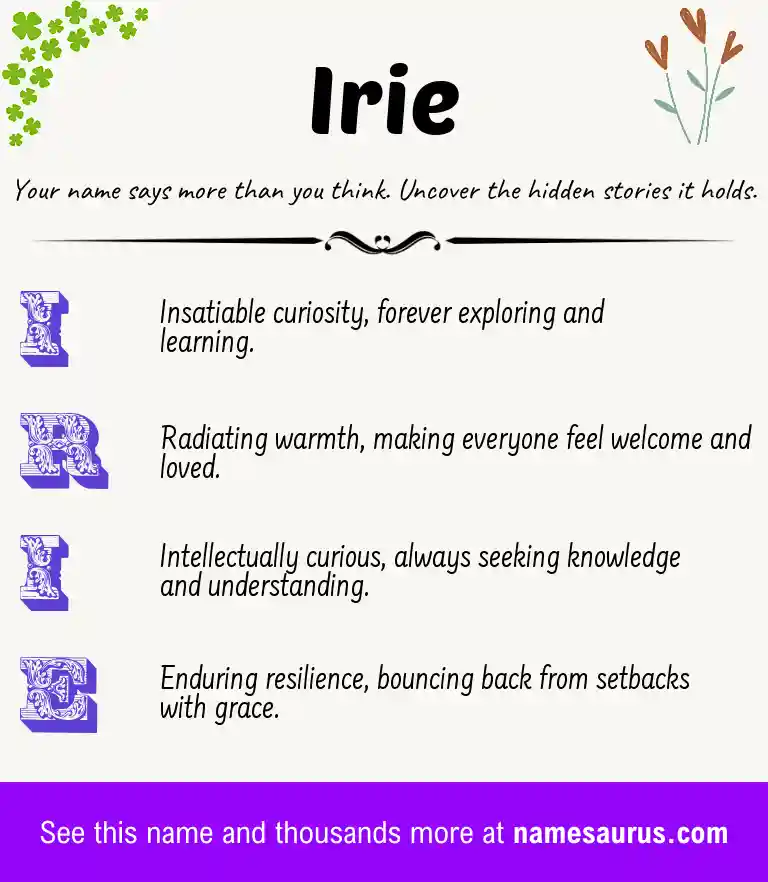 Acrostic poem about Irie.