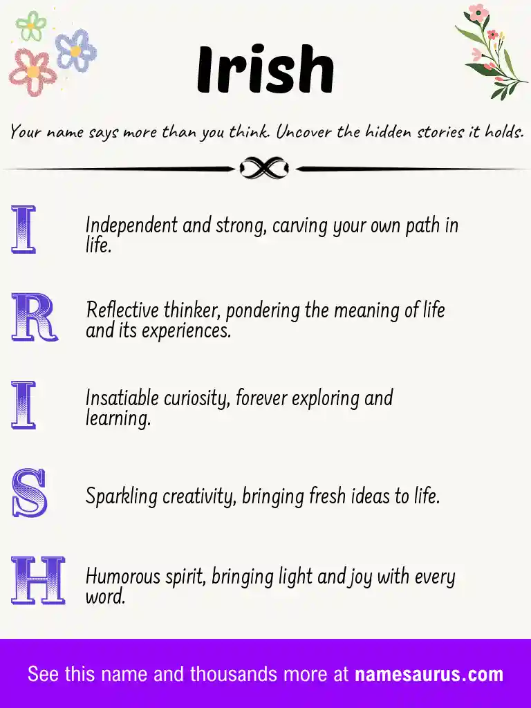 Acrostic poem about Irish.
