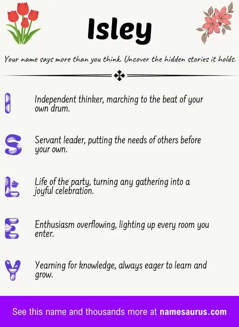 Acrostic poem about Isley.