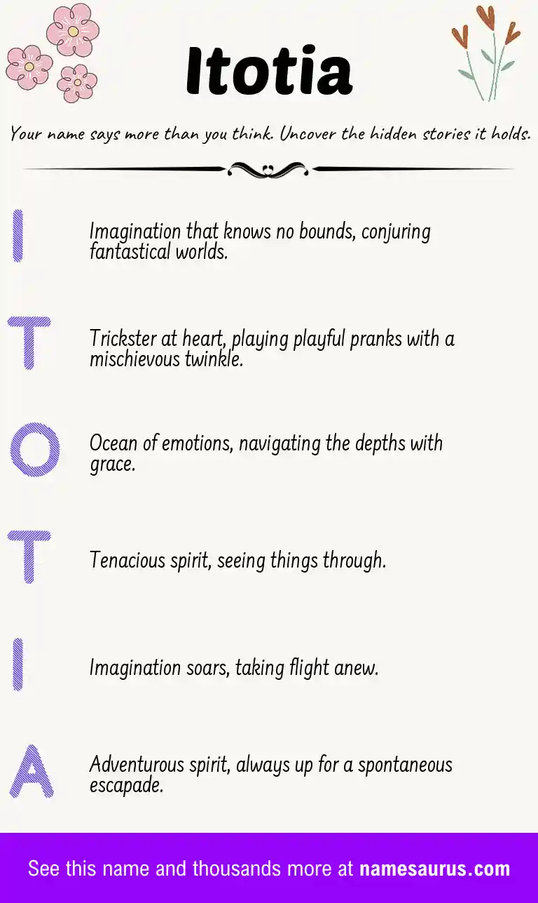Acrostic poem about Itotia.