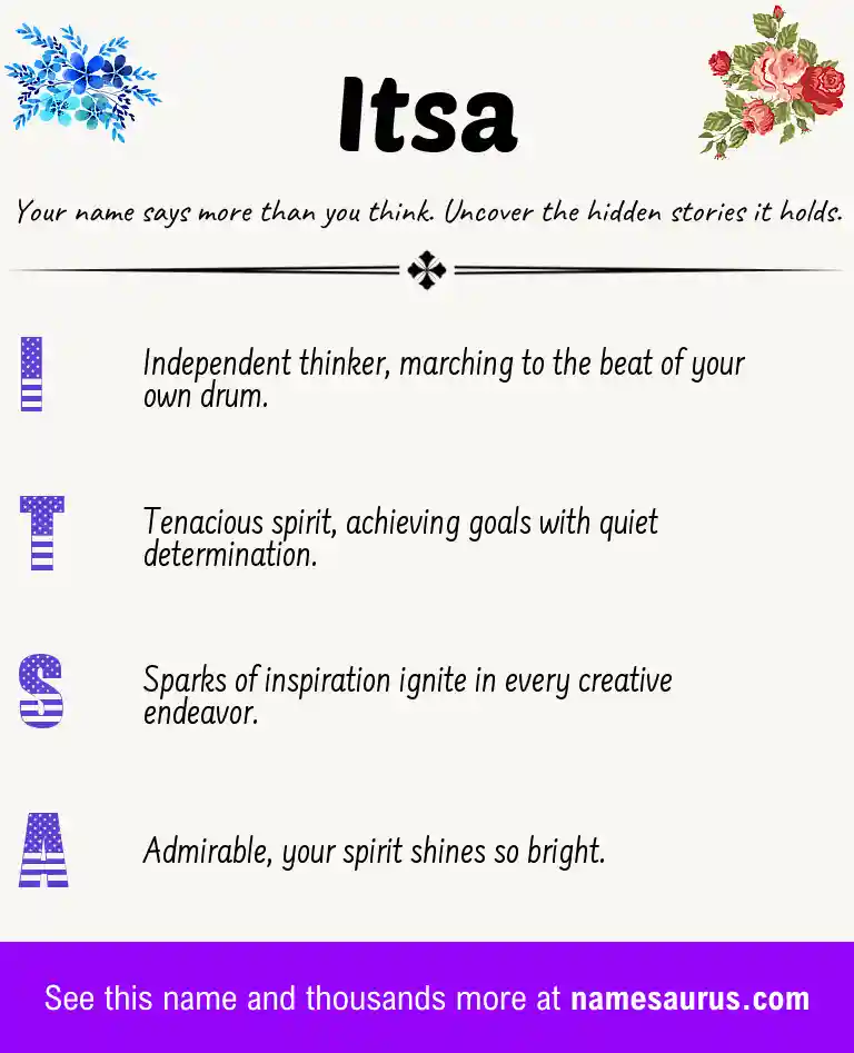 Acrostic poem about Itsa.