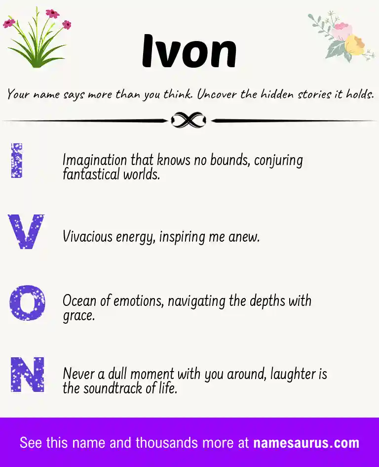 Acrostic poem about Ivon.