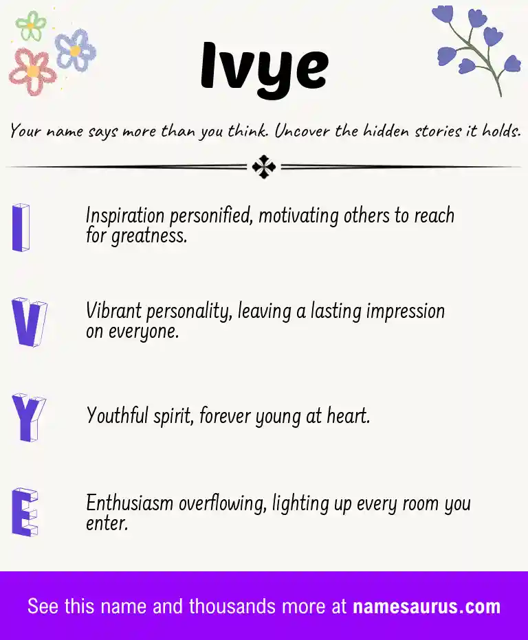 Acrostic poem about Ivye.