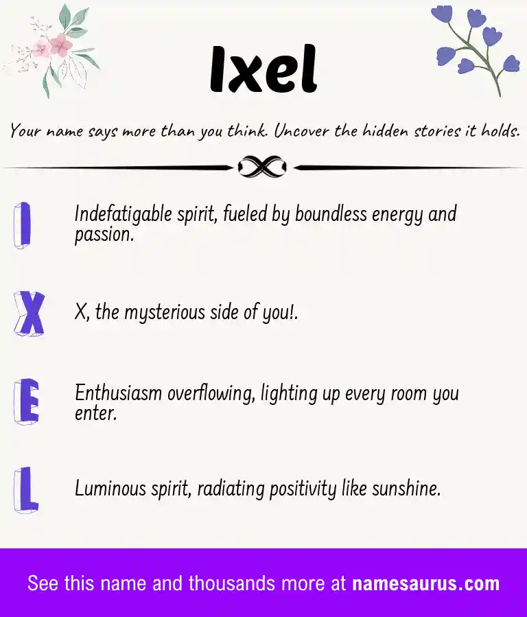 Acrostic poem about Ixel.