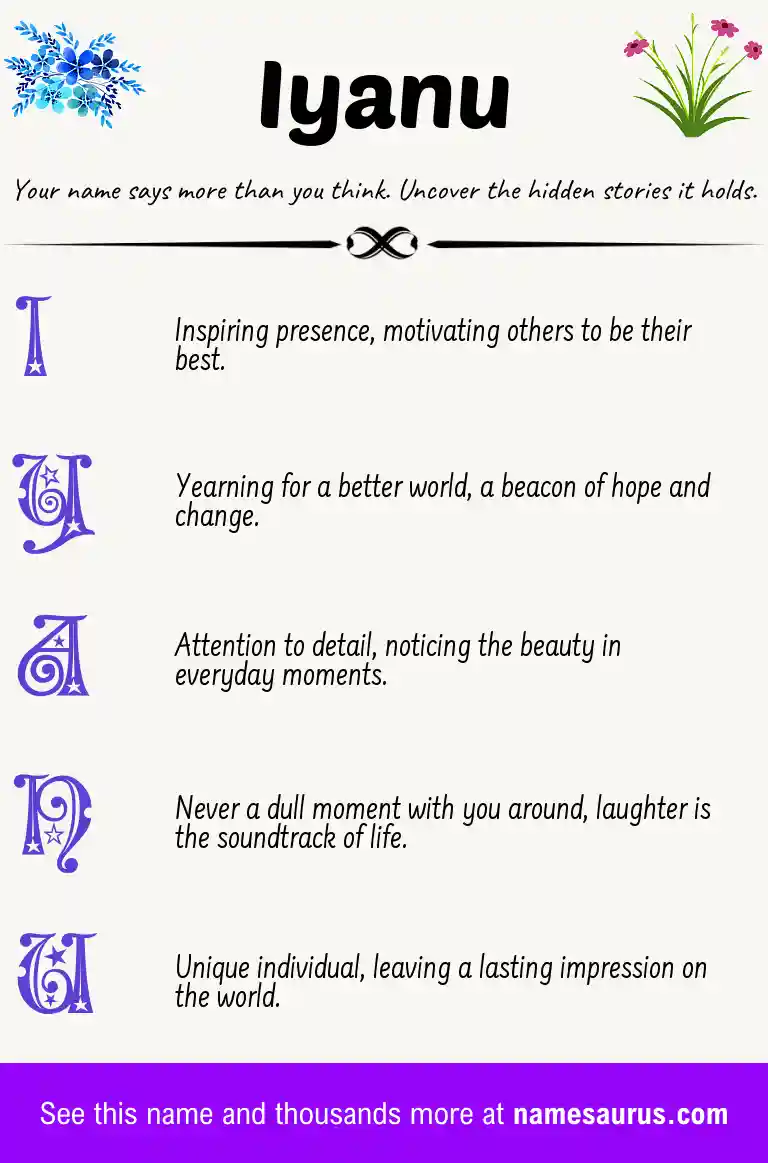 Acrostic poem about Iyanu.