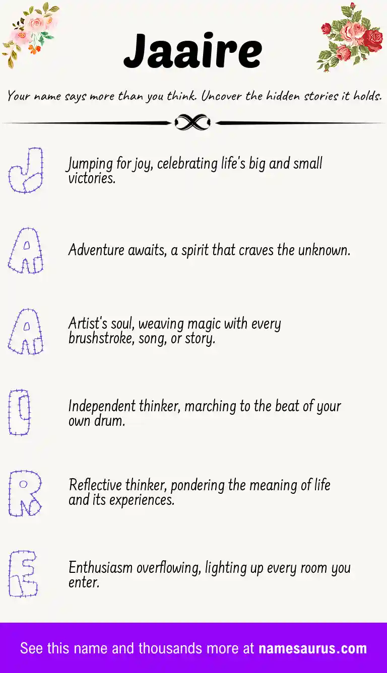 Acrostic poem about Jaaire.
