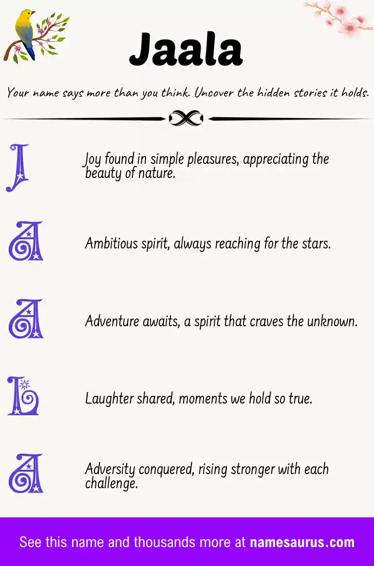 Acrostic poem about Jaala.
