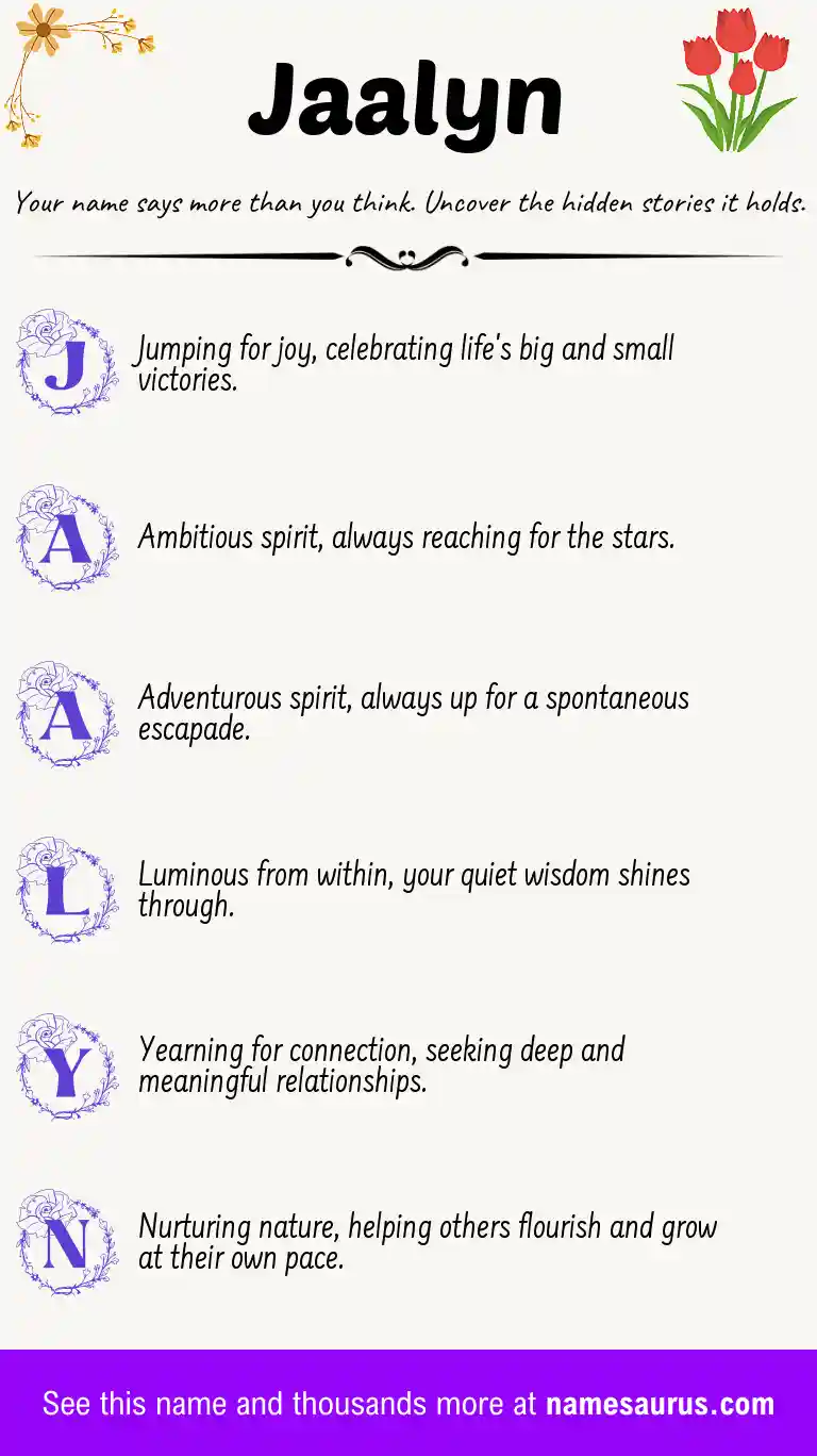 Acrostic poem about Jaalyn.