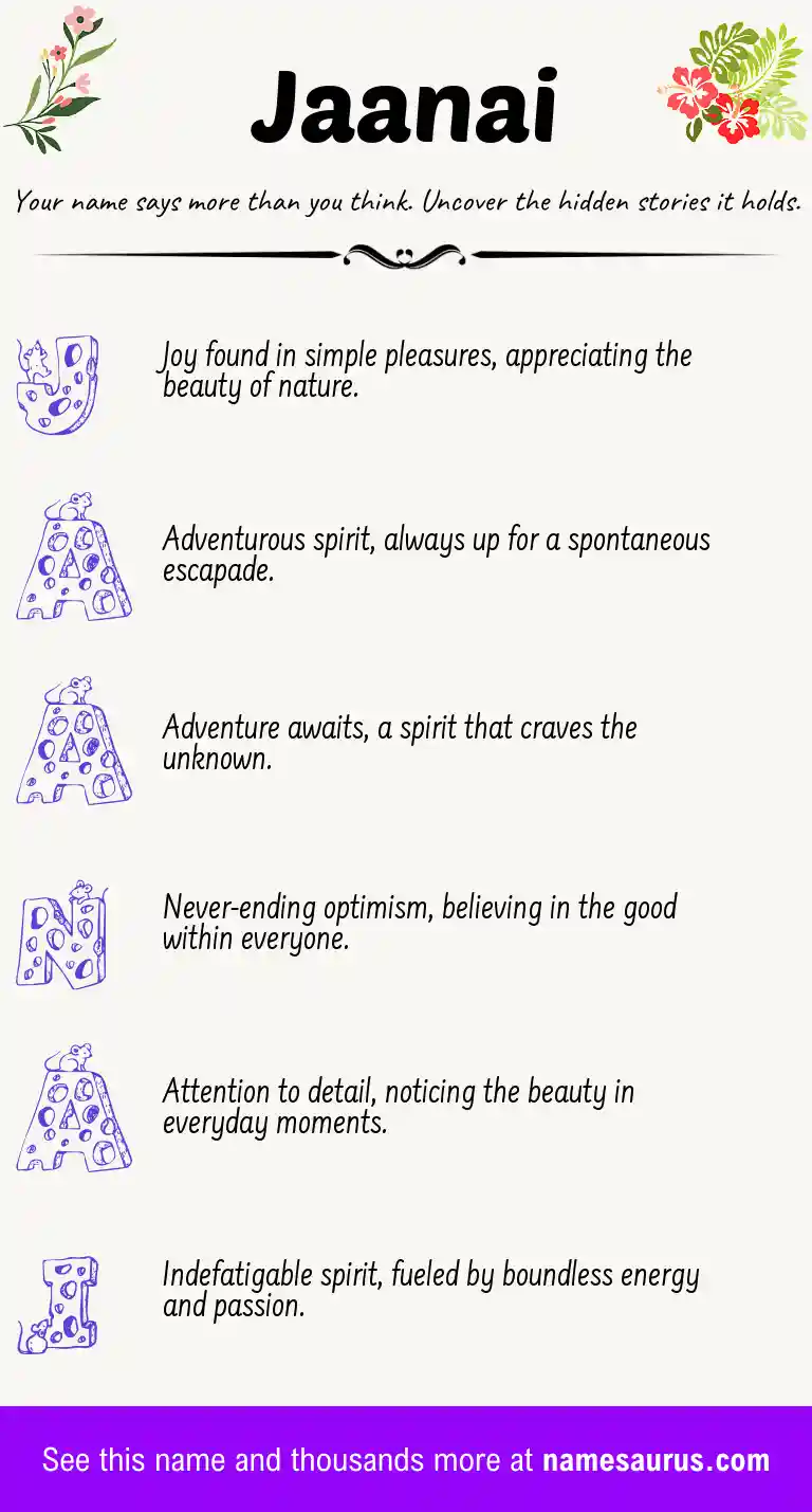 Acrostic poem about Jaanai.