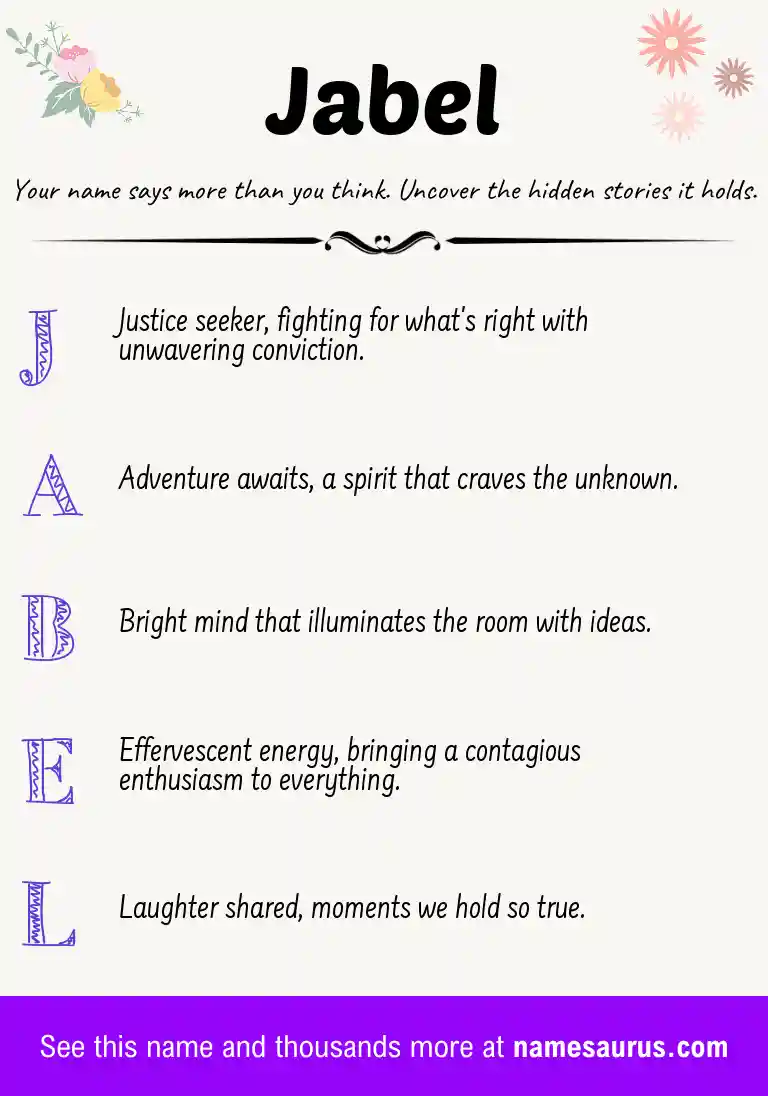 Acrostic poem about Jabel.