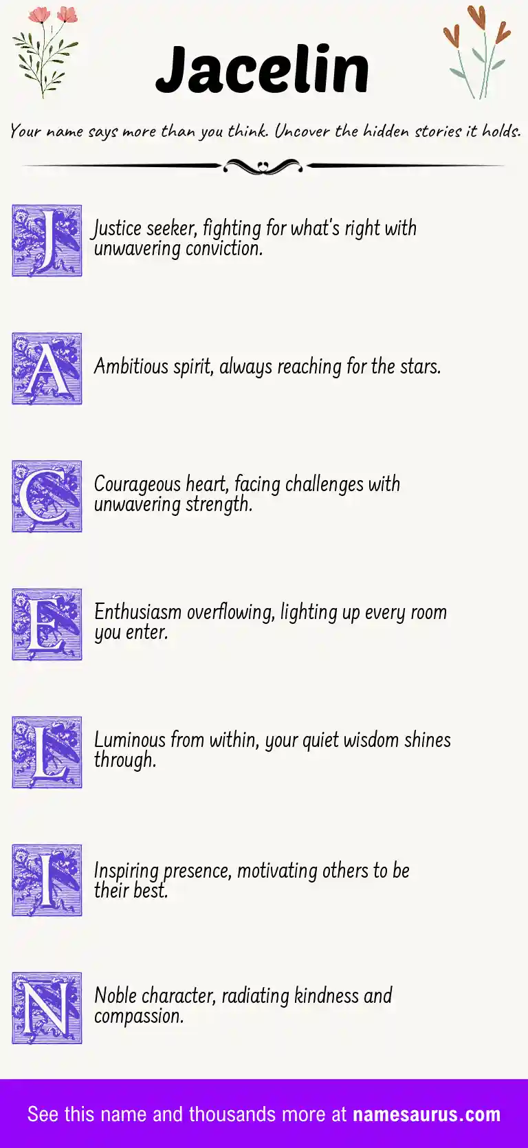 Acrostic poem about Jacelin.