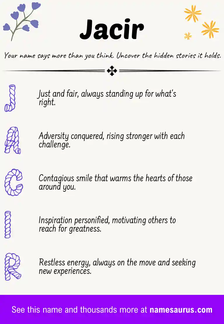 Acrostic poem about Jacir.