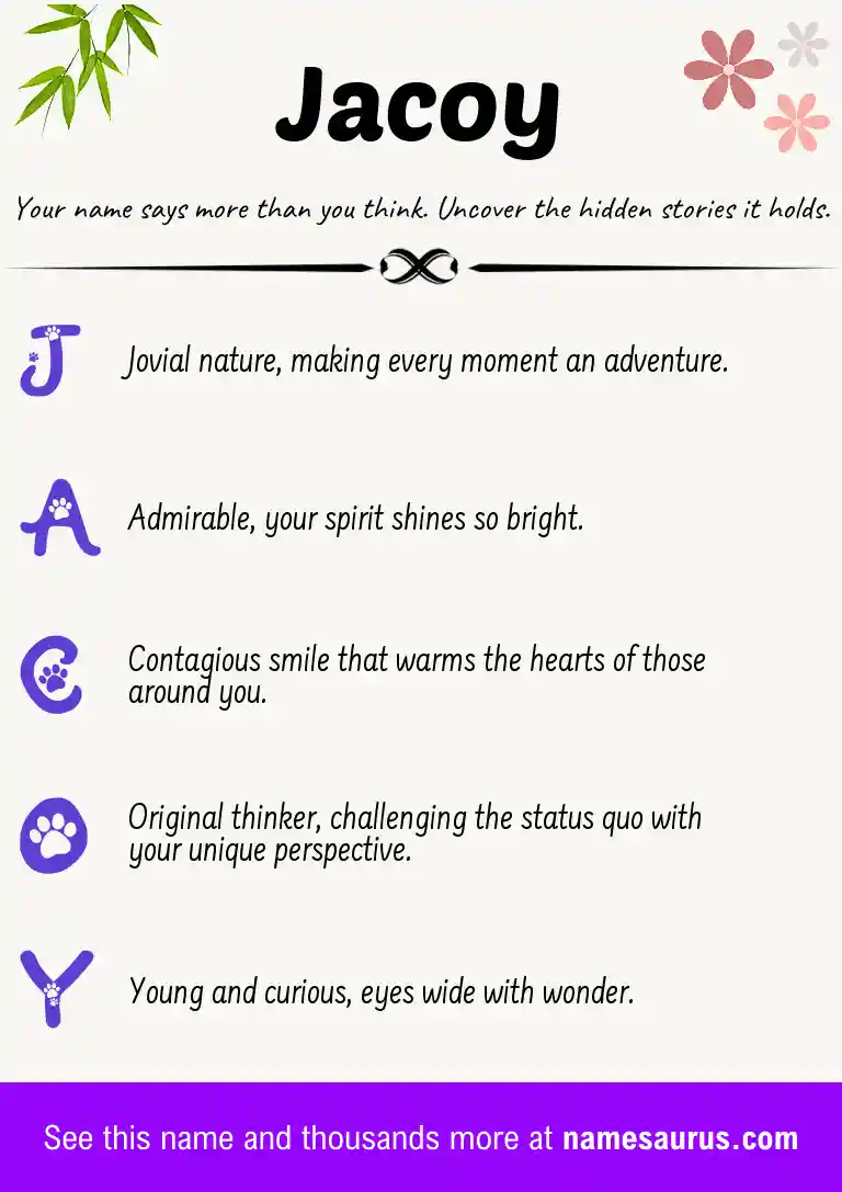 Acrostic poem about Jacoy.