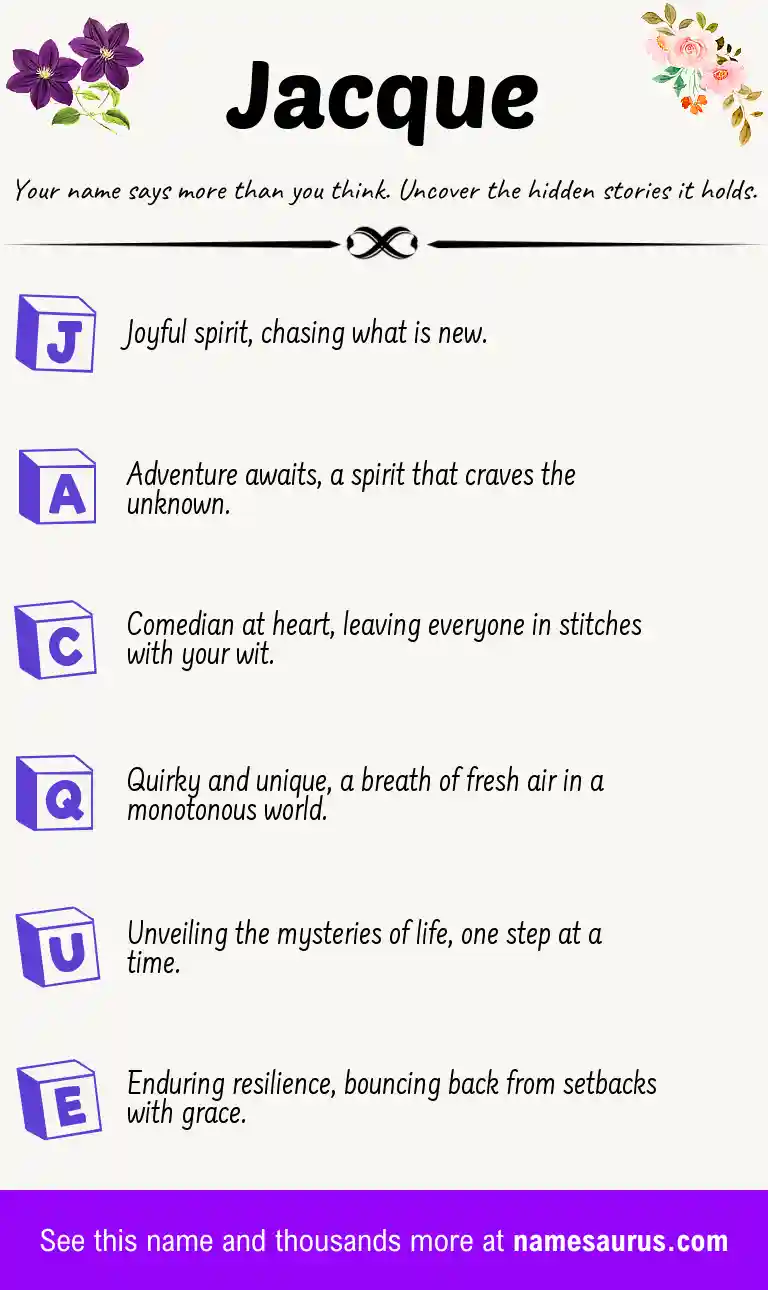 Acrostic poem about Jacque.