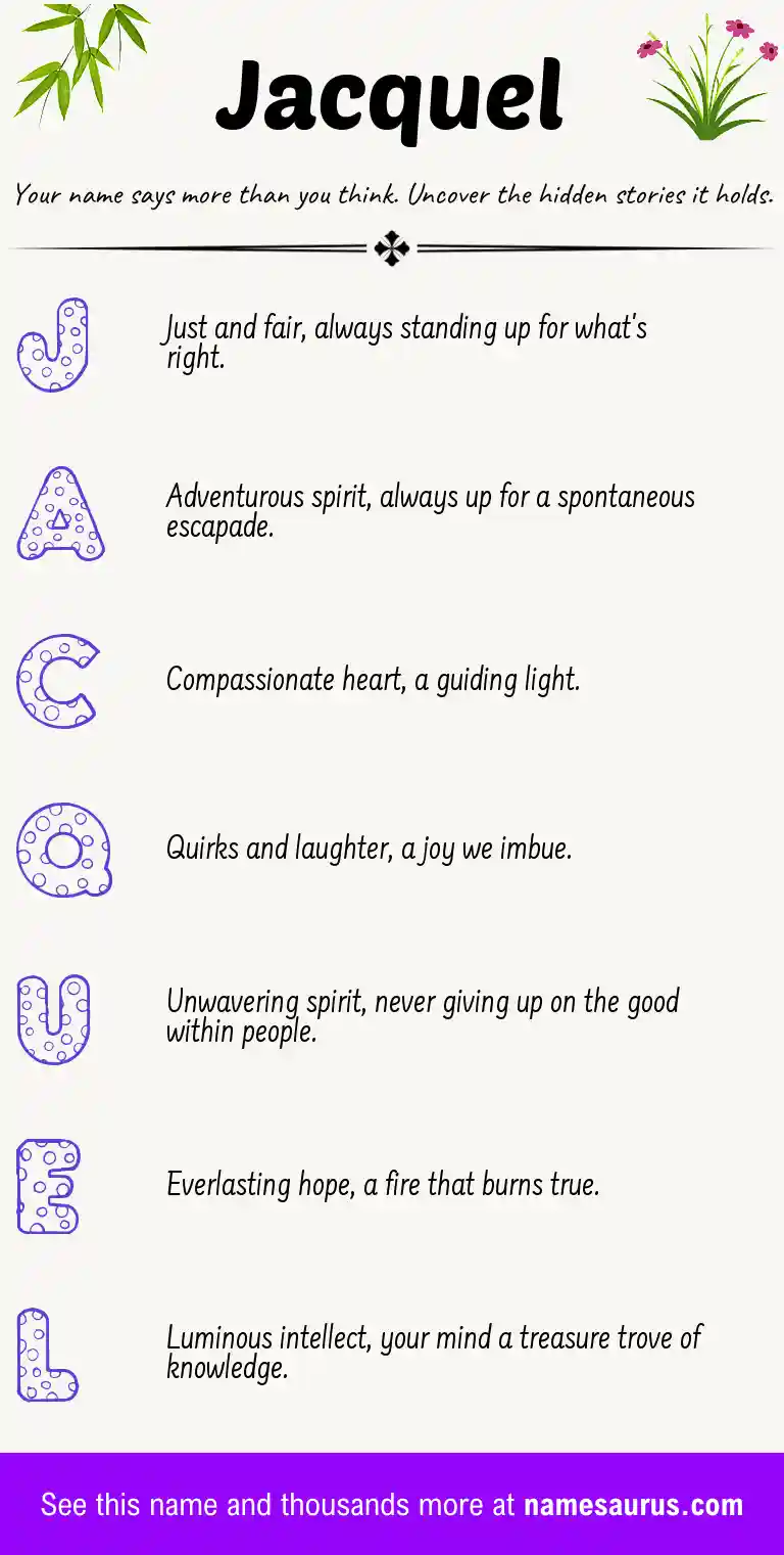 Acrostic poem about Jacquel.