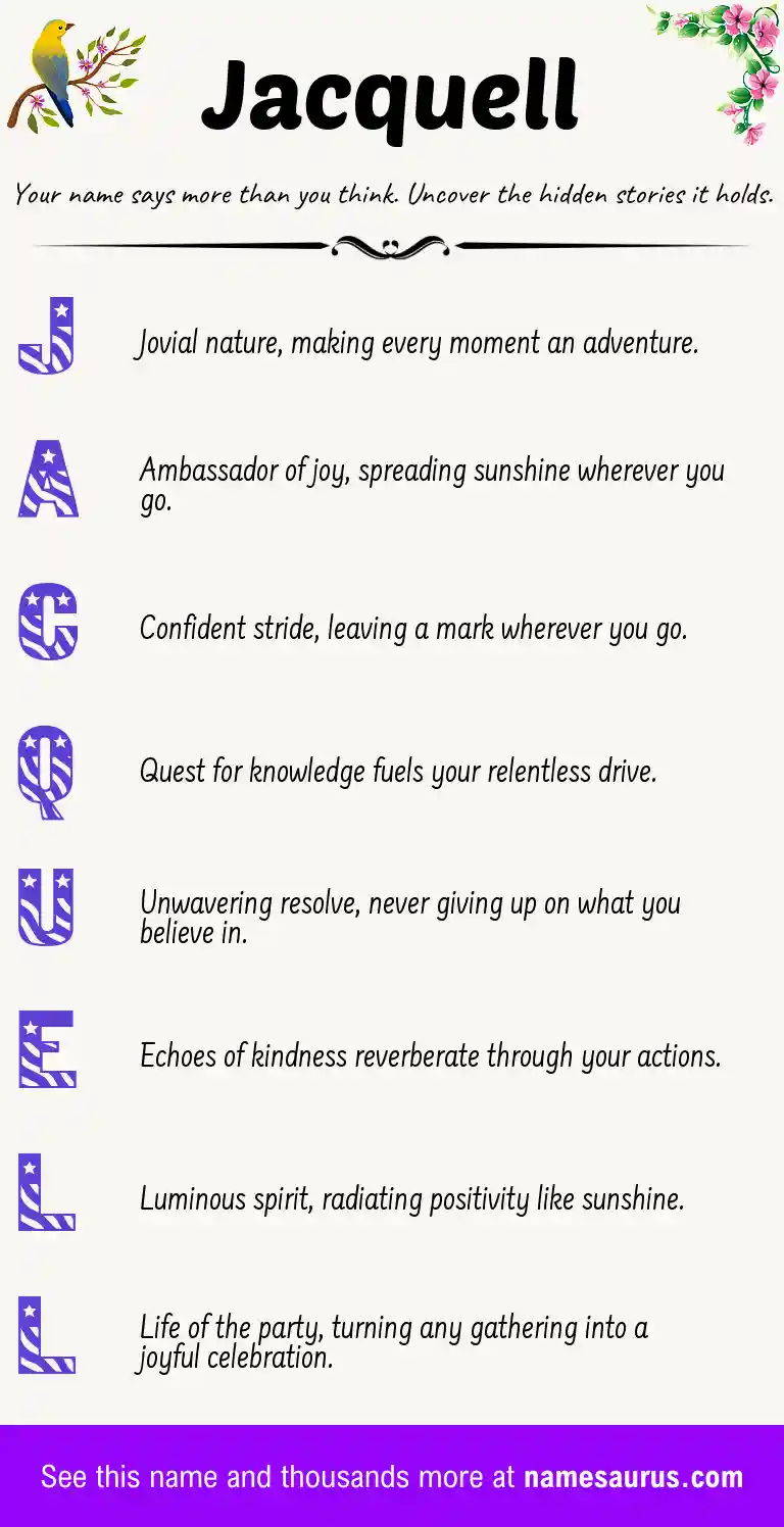 Acrostic poem about Jacquell.