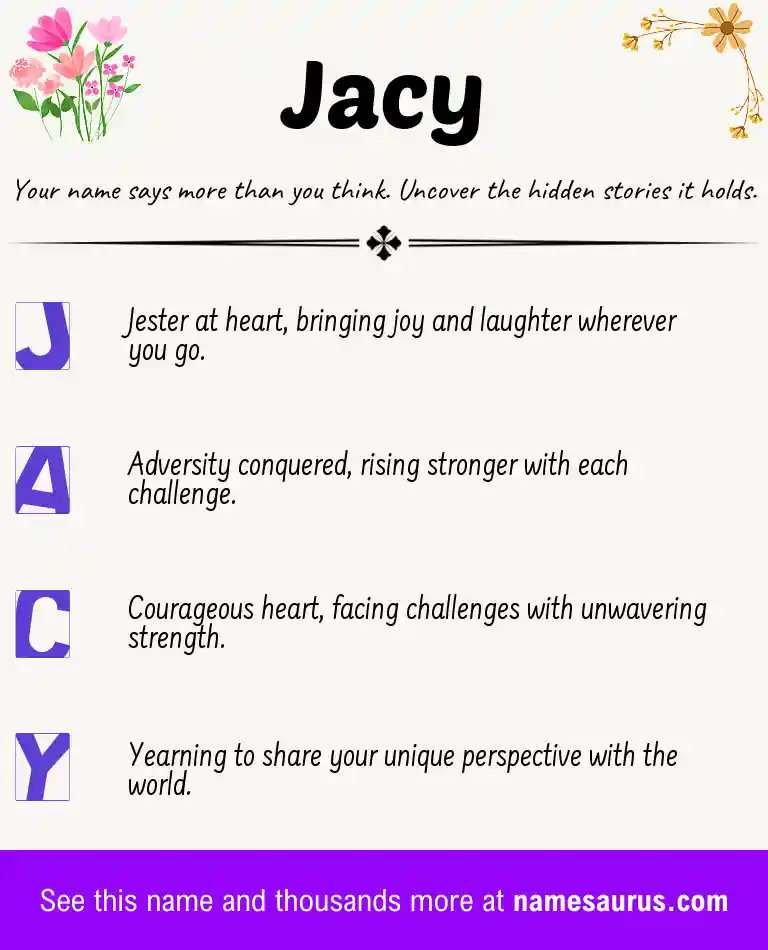 Acrostic poem about Jacy.