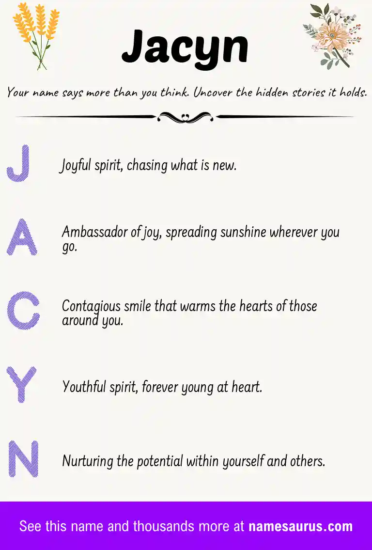 Acrostic poem about Jacyn.