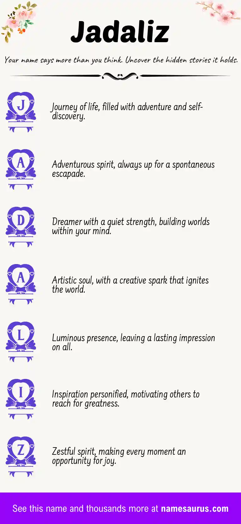 Acrostic poem about Jadaliz.