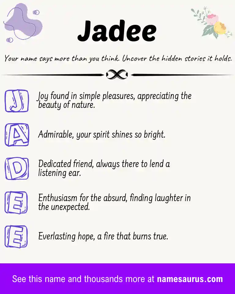 Acrostic poem about Jadee.