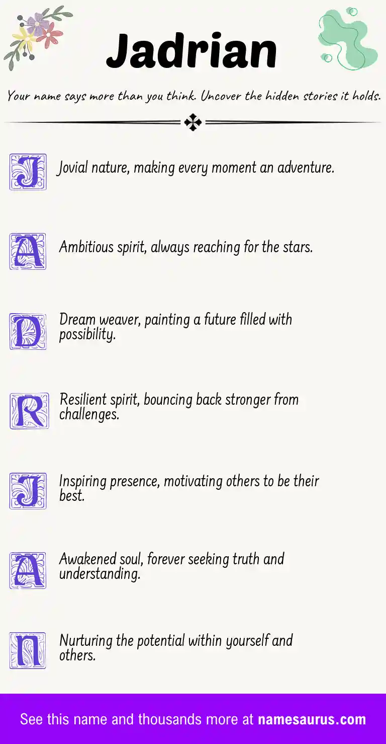 Acrostic poem about Jadrian.