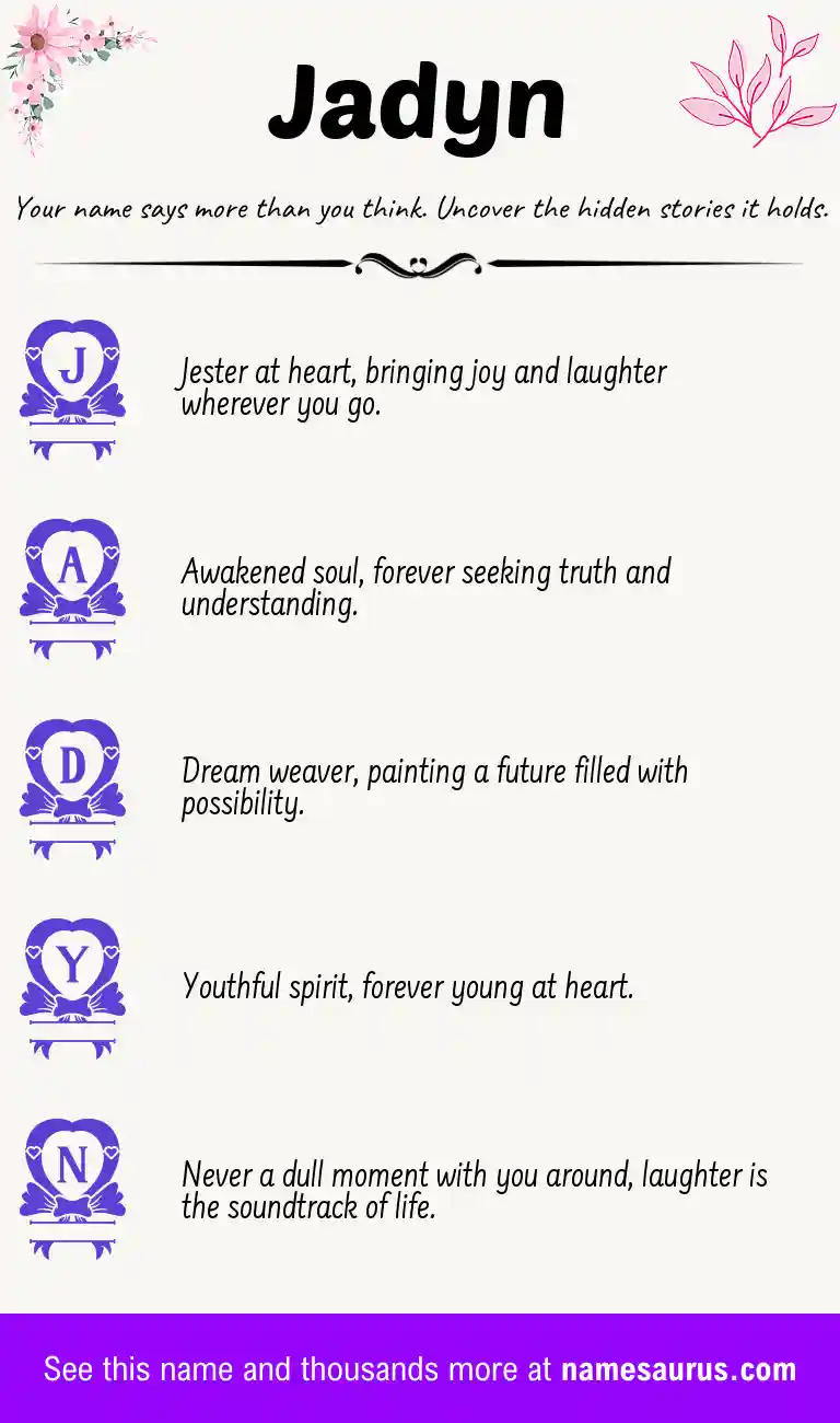 Acrostic poem about Jadyn.
