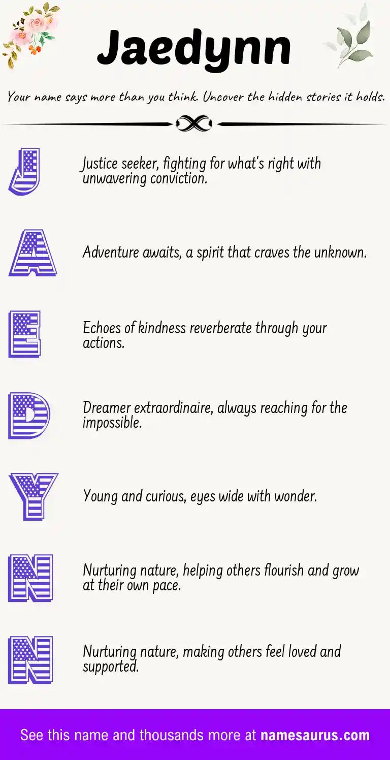 Acrostic poem about Jaedynn.