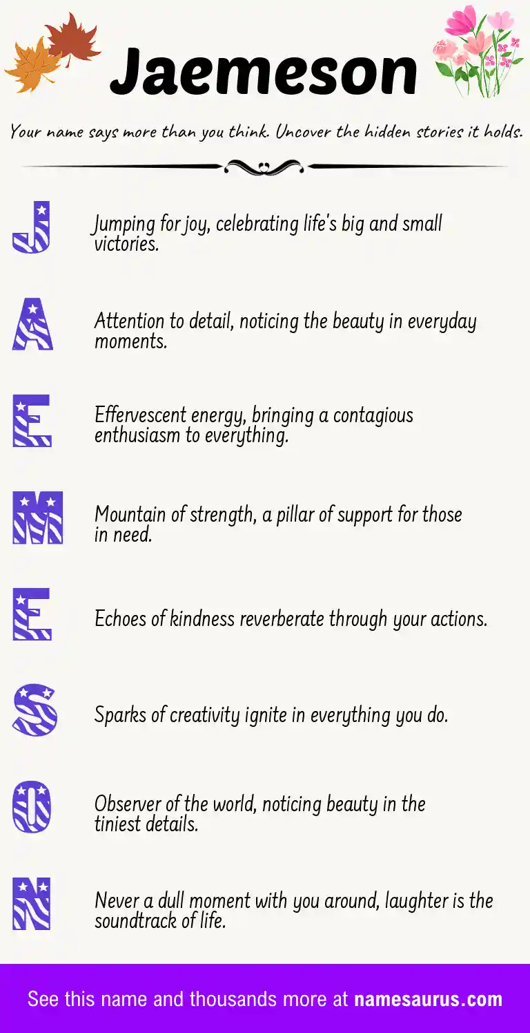 Acrostic poem about Jaemeson.