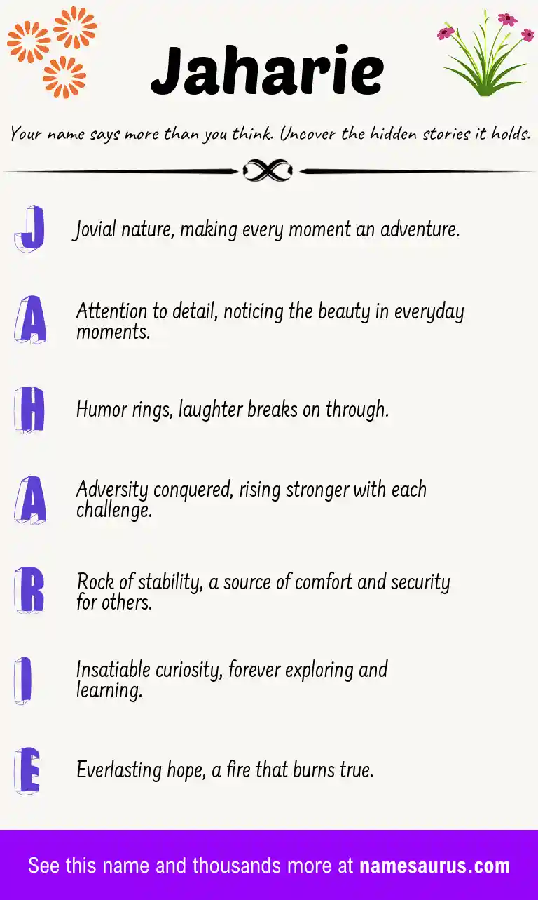 Acrostic poem about Jaharie.