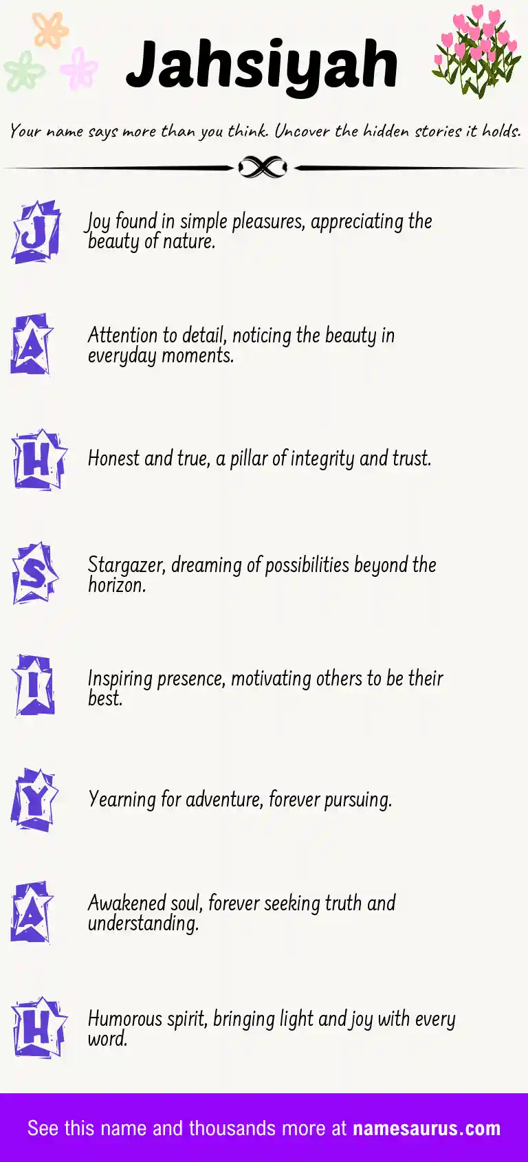 Acrostic poem about Jahsiyah.