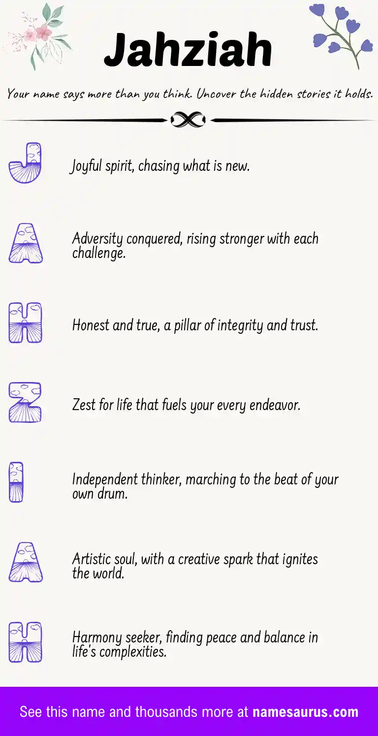 Acrostic poem about Jahziah.