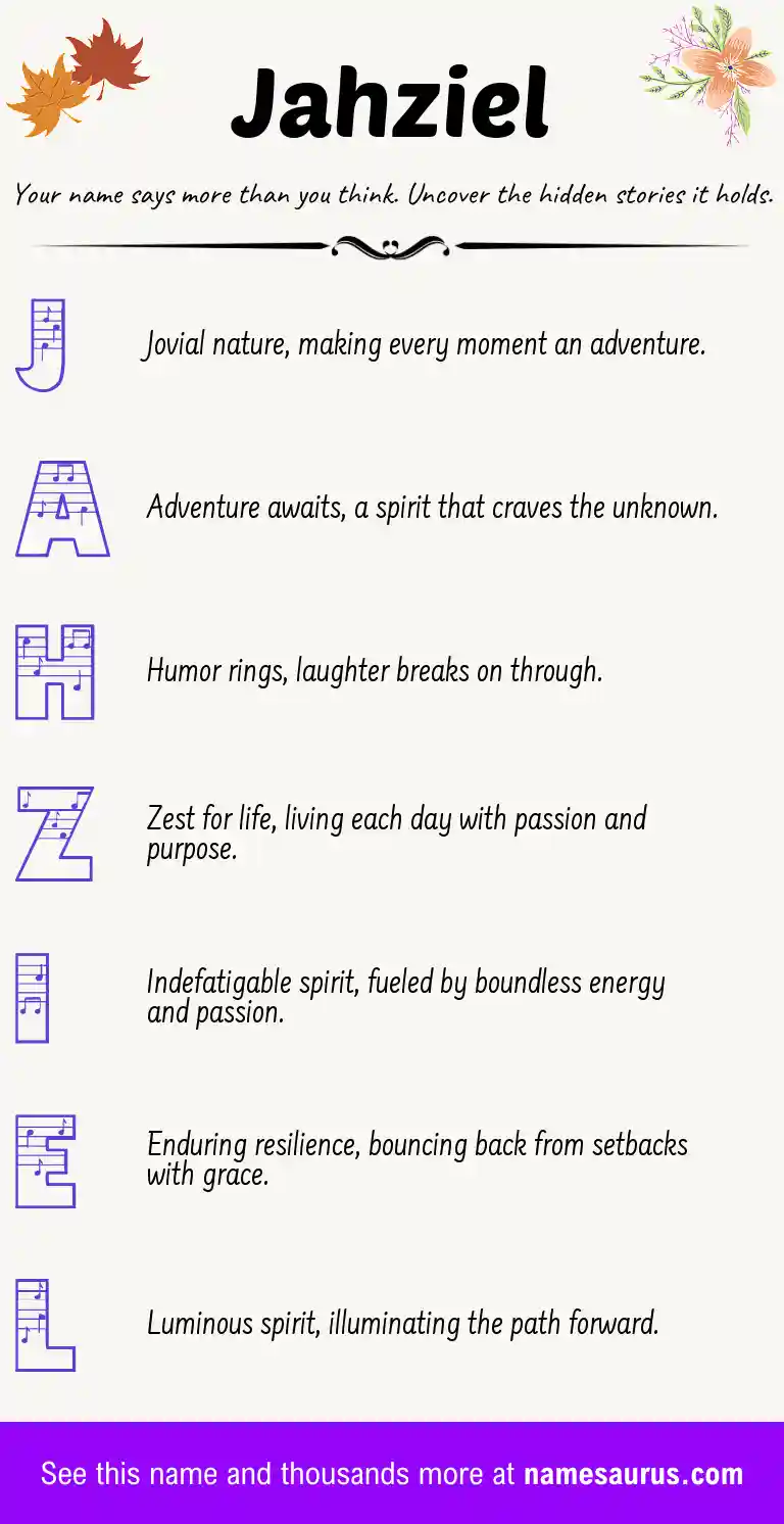 Acrostic poem about Jahziel.