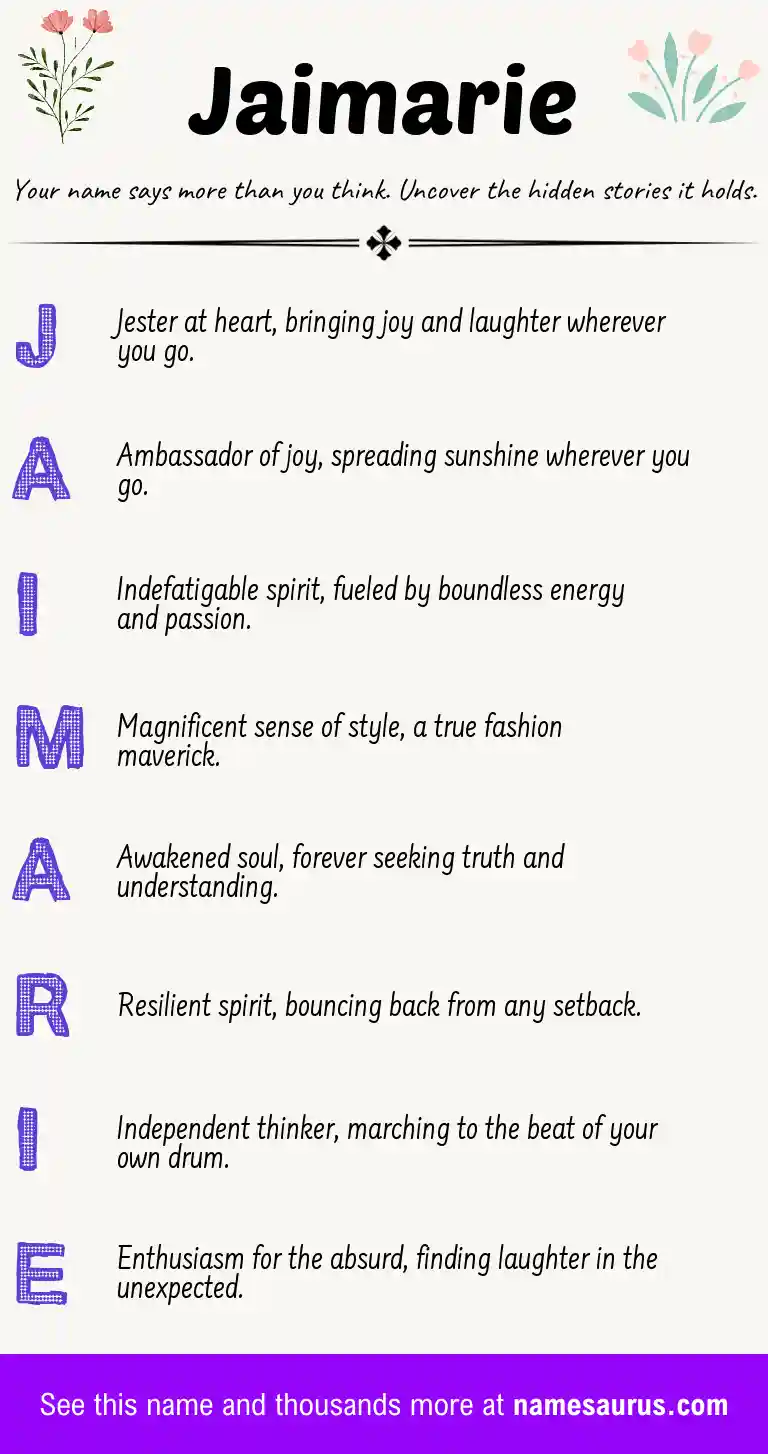 Acrostic poem about Jaimarie.