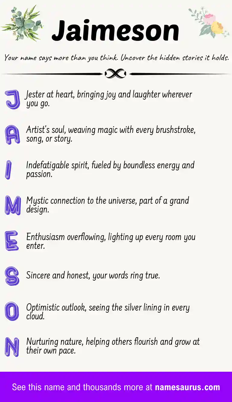 Acrostic poem about Jaimeson.