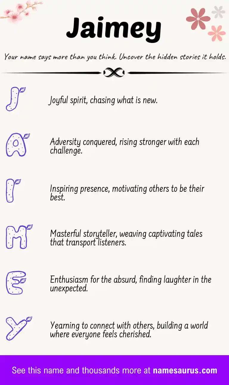 Acrostic poem about Jaimey.