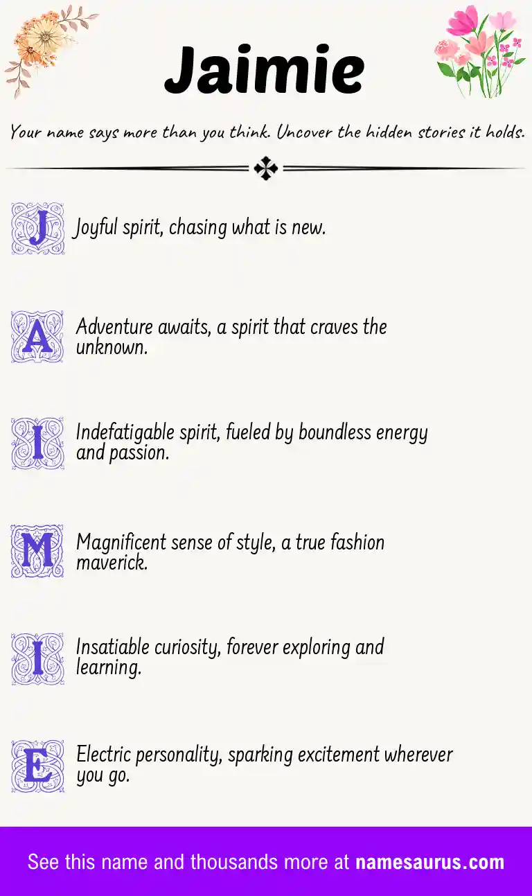 Acrostic poem about Jaimie.