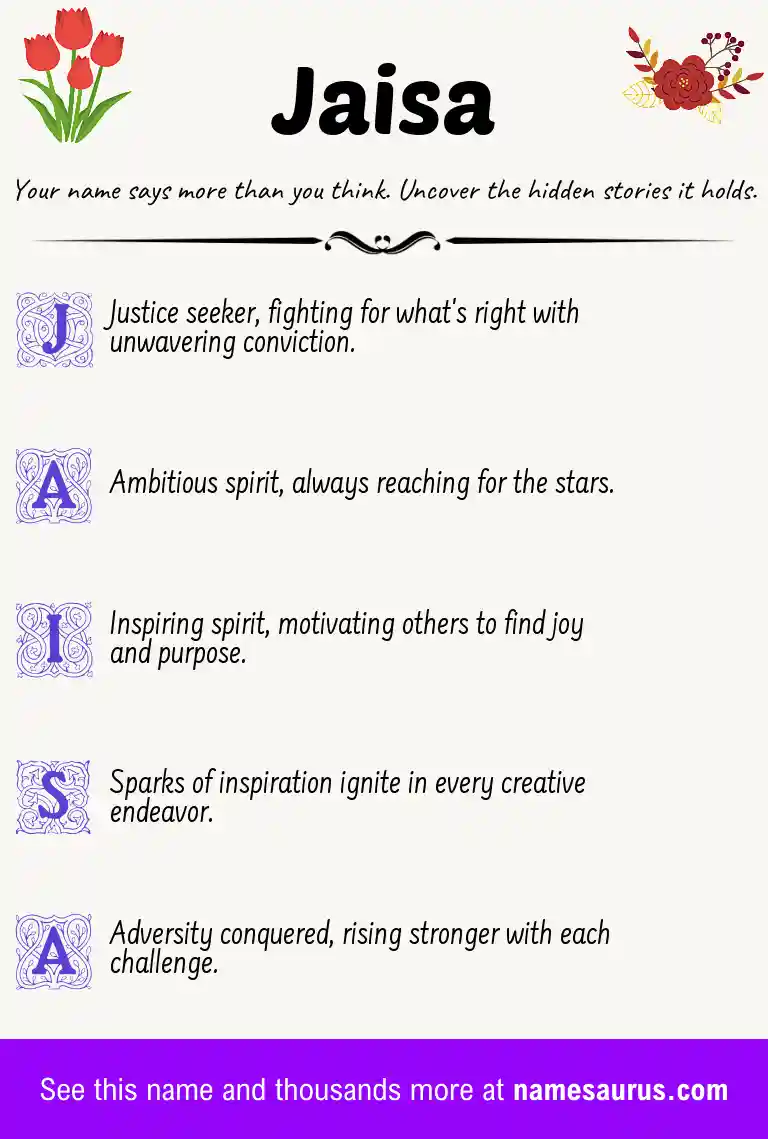 Acrostic poem about Jaisa.